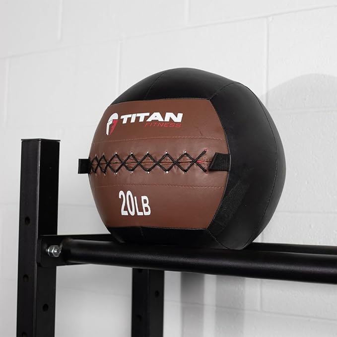 Titan Fitness Soft Leather Medicine Wall Ball Durable, Endurance, Cardio, Core Strength
