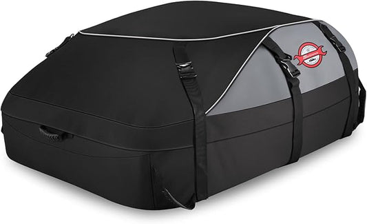 Sailnovo Rooftop Cargo Carrier Roof Bag, 20 Cubic feet Waterproof Roof Cargo Carrier fit car with/Without Luggage Rack - Vehicle Soft Shell Roof Cargo Box with Tie-Down Strap, Safety Hook