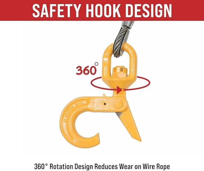 Mytee Products 1 Pack 3/8" x 75' Swaged Winch Cable Wire w/Self Locking Swivel Hook - 20,400 lbs Ultimate BS & 1 Pack Side Puller Recovery Tool for Vehicle Towing & Angled Winching - 9,000 lbs WLL