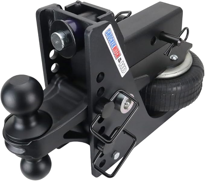 Shocker HD Max Air Hitch & Combo Ball, Fits 2-1/2" Hitch Black Combo 2" & 2-5/16" Balls
