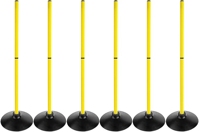 Soccer Agility Poles Set Detachable Sports Trainning Speed Pole Slalom Poles with Rubber Base Sport Traning Equipment
