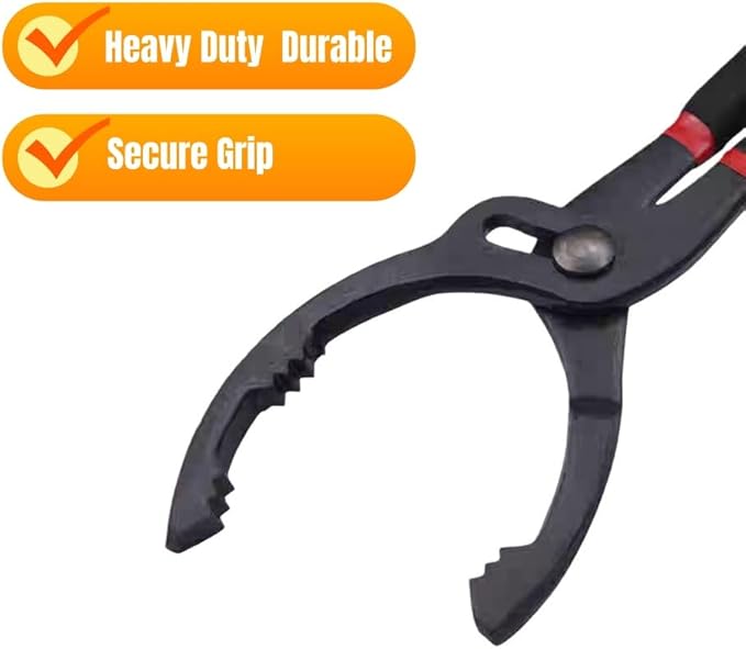 Adjustable Oil Filter Wrench，12”Universal Oil Filter Wrench，Automotive Oil Filter Removal Tool for Oil Change