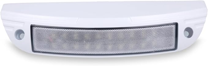 9“ RV LED Exterior Utility Light Fixture, 6000K Cool White Flood Beam LED Porch Awning Light, 12V Work Scene Lighting for Truck/Camper/Boat/Trailer, White Aluminum Housing, 1-Pack