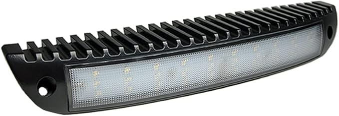 Raycharm 12.2" RV Low-Profile LED Porch Light Fixture, 40° Down Angle Focused Flood Beam, 6000K Cool-White, High Light-Output Low Ampere, Aluminum Housing Black Finish, 12V/24V, 1-Pack