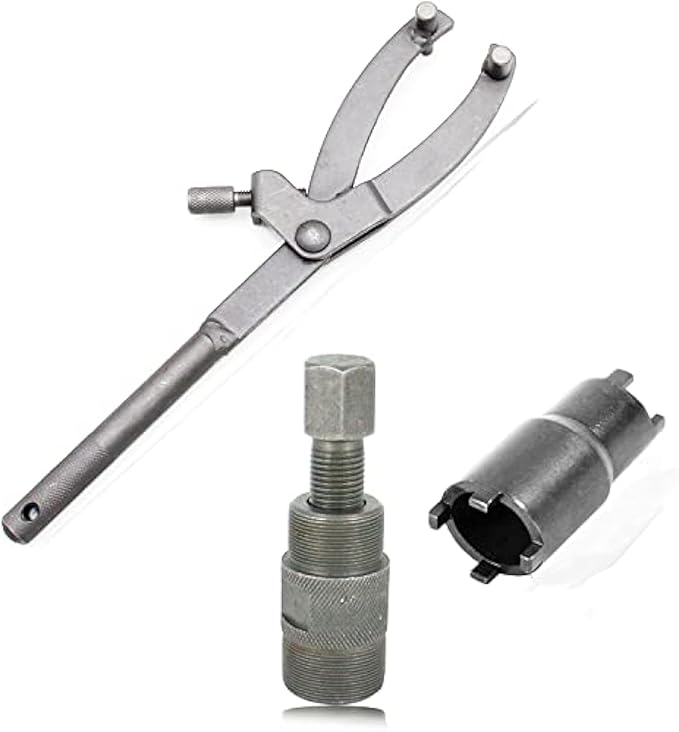 QISF 3Pcs Spanner Wrench Magneto Fly Wheel Clutch Hub Adjustable Tool + 24mm&27mm and 20mm&24mm Clutch Lock Nut Spanner Repair Tool for Motorcycle ATV Scooter Dirt Bike Go Kart