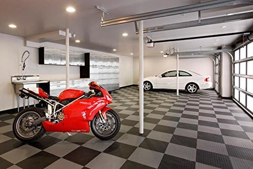 Big Floors GarageDeck Coin Pattern, Durable Copolymer Interlocking Modular Non-Slip Garage Flooring Tile (Graphite, 48 Pack of 12 x 12" Tiles)