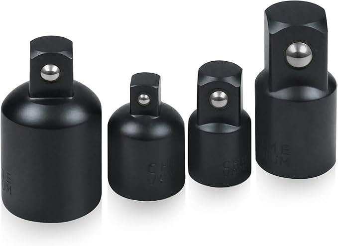 Utoolmart 4 Piece Impact Socket Adapter Set, 1/4" - 3/8" - 1/2" Impact Driver Conversions Conversion Kit & Socket Reducer, Locking Socket Adapter Set, Cr-Mo