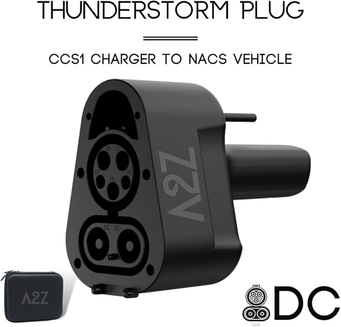 A2Z EV CCS1 Charger To NACS Vehicle | DC | Compatible with Tesla Vehicles & NACS vehicles | UL2252/CSA-C22.2 Certified | The Thunderstorm Plug