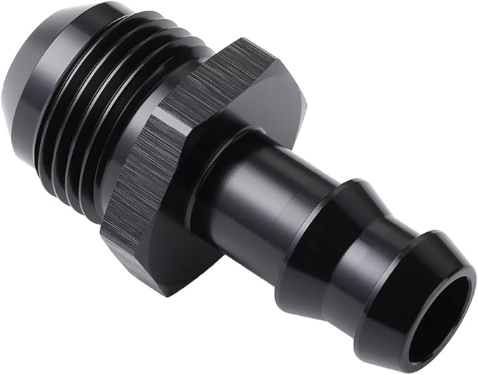 10AN Male Flare to 1/2 Hose Barb Straight Fitting Adapter Aluminum Black