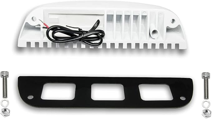 Raycharm 9.1" RV & Boat Low-Profile LED Awning Light Fixture, 40° Down Angle Focused Flood Beam, 6000K Cool-White, High Light-Output Low Ampere, Wateproof White Finish, 12V/24V, 1-Pack