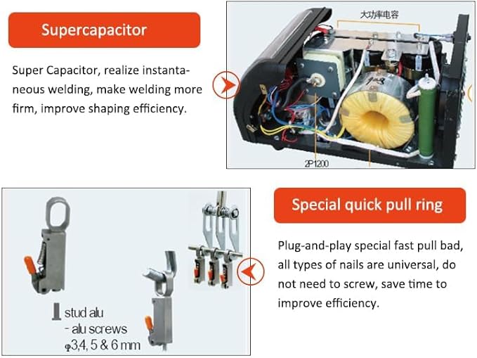 110V 120000UF Aluminum SPOT Welder Machine,Spot Welder Dent Puller, Vehicle DENT Puller,M4/M5/M6 Stud Welder Machine for CAR Body DENT REPIAR Shops (F6100)