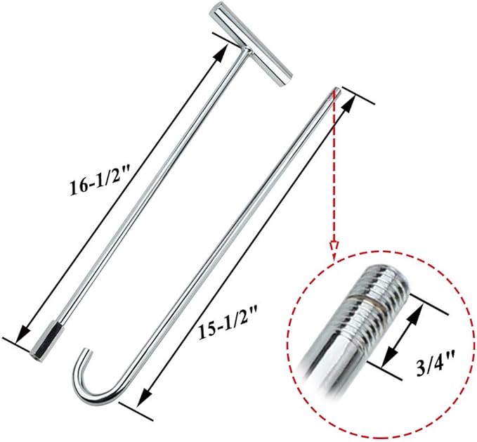 5th Wheel Pin Puller 32" Solid Steel with Chrome Plating Heavy Duty - 1pack