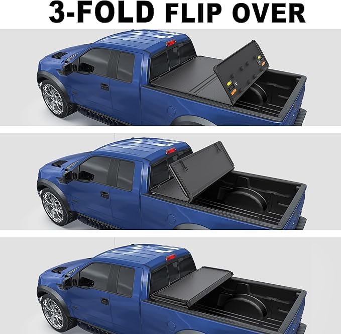 Hard Folding Truck Bed Tonneau Cover Compatiable with 2004 2005 2006 2007 2008 Ford F150 Styleside (Not for Flareside) 5.5 FT