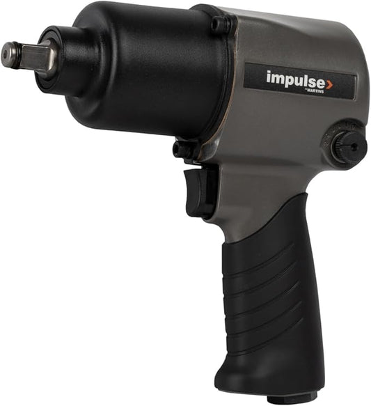Martins Industries Impulse 1/2" Classic Impact Wrench 531 ft-lb, Twin Hammer Mechanism, 5-Speed, Forward-Reverse, Ergonomic Handle