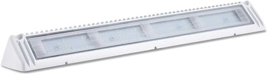 Raycharm 18" RV & Boat Exterior LED Awning Lighting Fixture, 40° Down Angle Flood Beam, 6000K Cool-White, 12V/24V DC, High Lumen Output Low Current Draw, Waterproof White Finish, 1-Pack