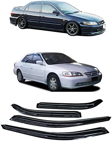 Wind Deflector Compatible with Honda Accord 4Door Sedan 1998-2002 Sun Rain Guards Smoke Window Visors 94959