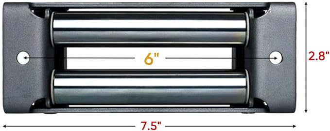 HLMOptimo 6 inch Winch Roller Fairlead 4 Way 6” Universal Mount Cable Guide Heavy Duty Nut Disassembly SUV Truck F150 4000-5500 LBS