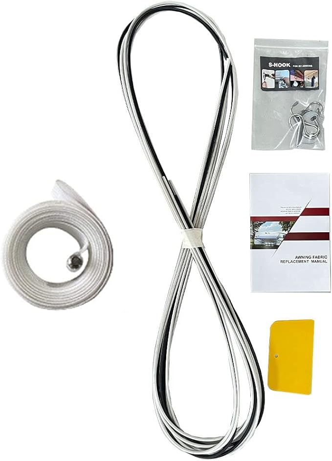 Suncode RV Awning Fabric Replacement Waterpoof Sun Shade Screen Universal Fit Camper Awning Replacement 16oz Vinyl RV Canopy Travel Trailer Awning Replacement 12 Feet Black Shale Fade