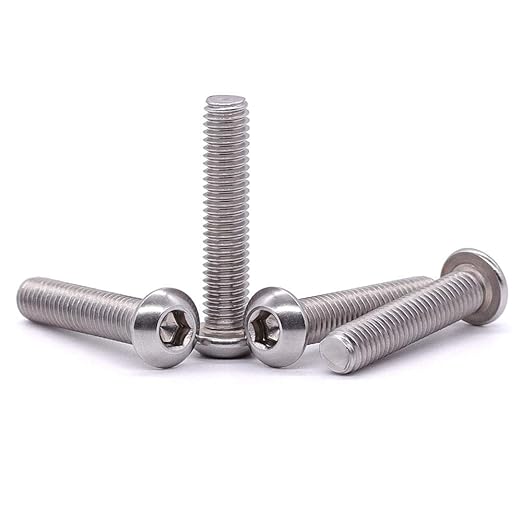 1/4-20 x 1-1/2" Button Head Socket Cap Bolts Screws, 304 Stainless Steel 18-8, Allen Hex Drive, Bright Finish, Fully Machine Thread, Pack of 30