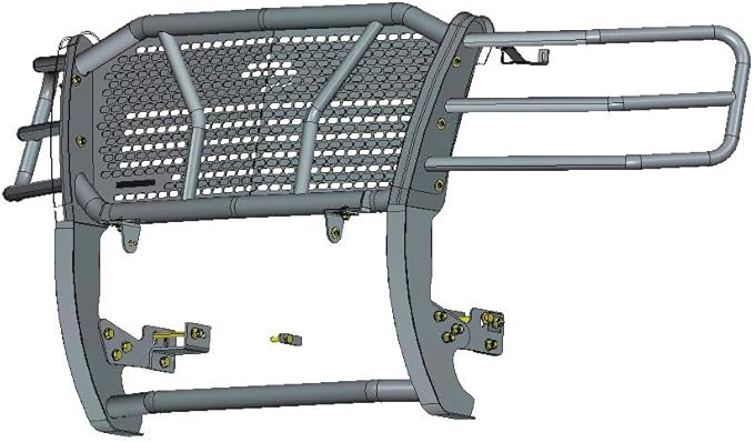 Black Horse RUGGED Heavy Duty Grille Brush Bumper Guard Modular Black Come With Single Row LED Light Compatible with 2007-2014 Tahoe|2007-2014 Suburban 1500|2007-2013 Avalanche-RU-CHTA07-B-K2