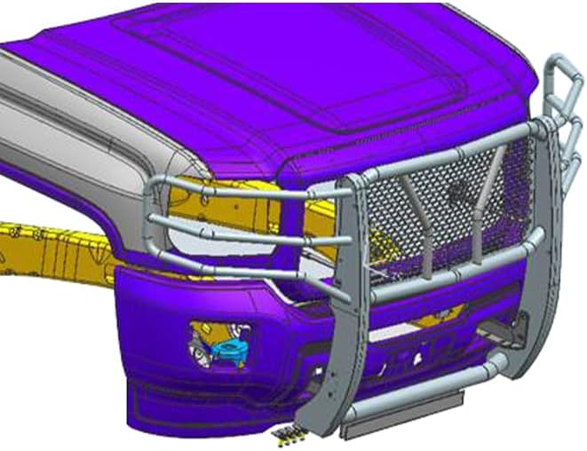 Black Horse Off Road Rugged Heavy Duty Grille Guard Modular Black Compatible with 2015-2019 GMC Sierra 2500 HD (Excl. Denali)|2015-2019 GMC Sierra 3500 HD (Excl. Denali)-RU-GMSI15-B