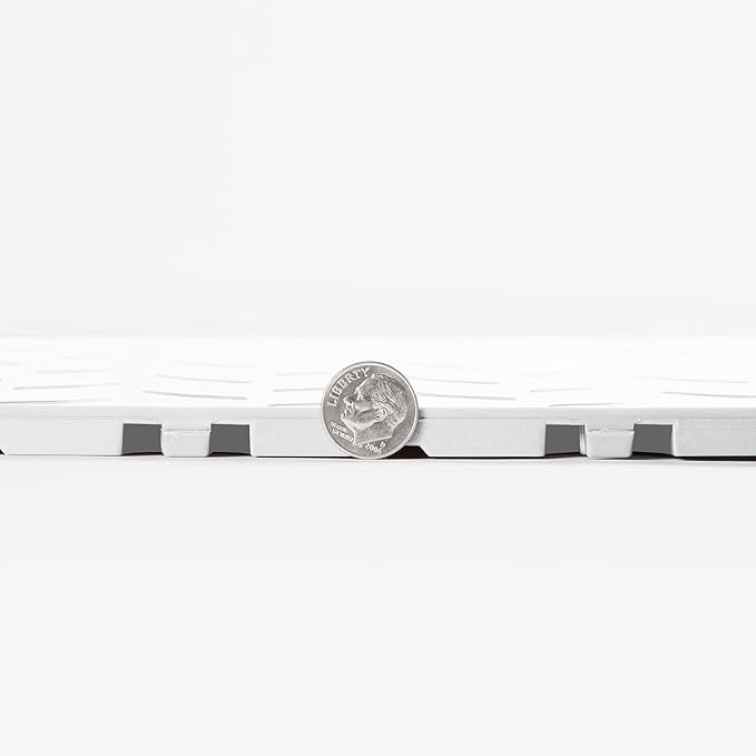 FlooringInc's Nitro 12"x12" Snap-Together Garage Flooring Tiles, Non-Slip Interlocking Plastic Floor Mat, Organization & Storage, Diamond Pattern, Arctic White, 1 Tile, 1 Sq/Ft