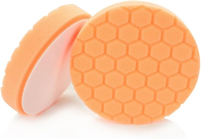 Chemical Guys BUFX_102_HEX4 Hex-Logic Medium-Heavy Cutting Pad, Orange (4.5 Inch Pad Made for 4 Inch Backing Plates), 1 Pad Included
