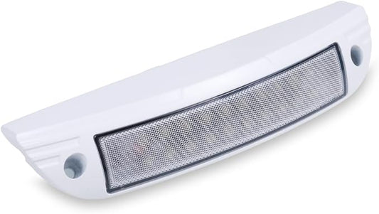 9“ RV LED Exterior Utility Light Fixture, 6000K Cool White Flood Beam LED Porch Awning Light, 12V Work Scene Lighting for Truck/Camper/Boat/Trailer, White Aluminum Housing, 1-Pack