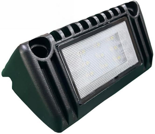 RV LED Porch Exterior Utility Lights, 5 inch Down Angle Flood Beam Awning Light, 3000K Warm-White 12V/24V DC 900 Lumen, Black Finish Aluminum Housing, for RVs Trailers Campers, 1 Pack