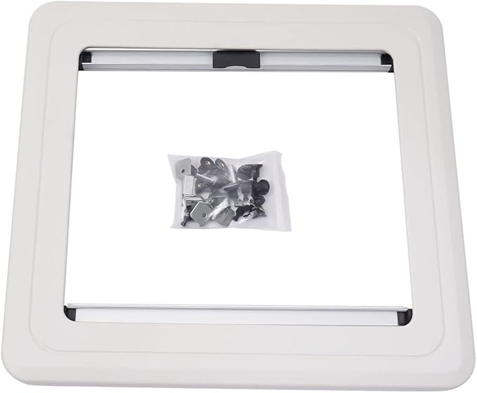 450 × 500 mm(17.72×19.69In) RV Caravan Camper Windows Replacement, Top Hinged Push Out Window Trailer External Push Window RV Trailer Vent Hatch Skylight