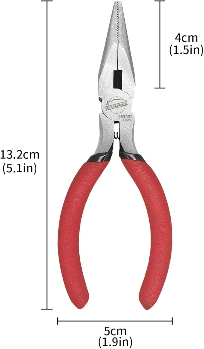 Needle Nose Pliers, 5 Inch, Needles Noses Pliers Set, 10 Pack, Small Needle Nose Plier, Long Nose Plier with Side Cutter, Spring Loaded Jewelry Needle Nose Pliers for Cutting and Bending Wire