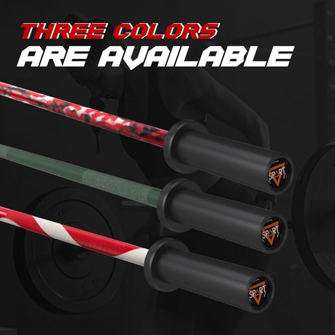 4FT Olympic Barbell Bar, 47Inch Straight Weight Bar with 2 Collars, Solid Olympic Bar with Bearings, 500Lbs Capacity Weightlifting Bar for Home Gym Strength Training, Suitable for 2 Inch Plates
