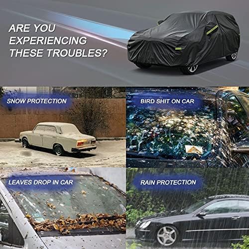 KouKou Waterproof SUV Car Cover Suitable for Lexus GX from 2002 to 2025, 7 Layers Windproof All Weather Waterproof Outdoor Cover Sun Rain UV Dust Snow Protection. Black