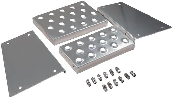 Mytee Products Aluminum Steps Replacement Part for 12" Wide Saddle Tool Box – 2 Pc Set, 12-Gauge Punched Plate Design, Bolt-On Installation, Anti-Slip Grip, Solid Welded Seams, Corrosion Resistant
