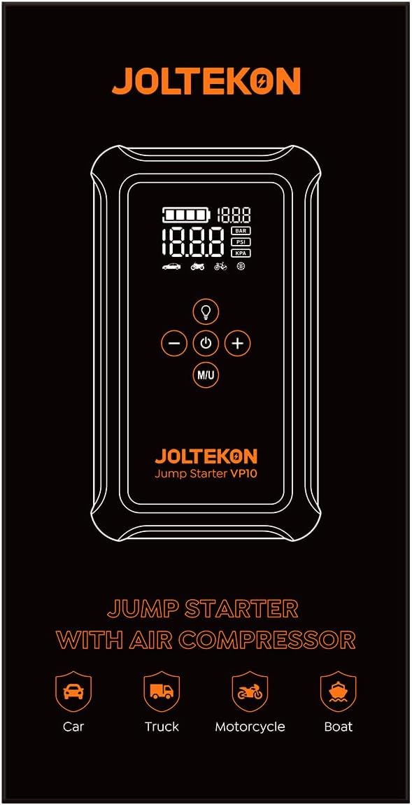 Jump Starter with Air Compressor, 5000A Portable Car Battery Jumper Starter(ALL Gas/10L Diesel) with 150PSI Auto-Shutoff Tire Inflator, 12V Supersafe Lithium Jump Box for Car battery Portable