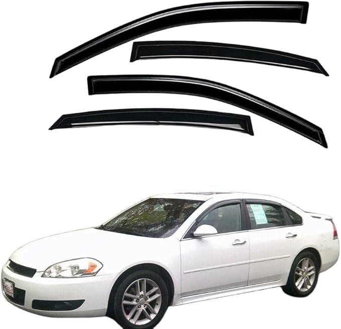 94259 Sunproof Waterproof Side Window Wind Deflector, 4pcs Protective Replacements Rain Guards Set, Window Visor fit for 2000-2005 Buick Lesabre