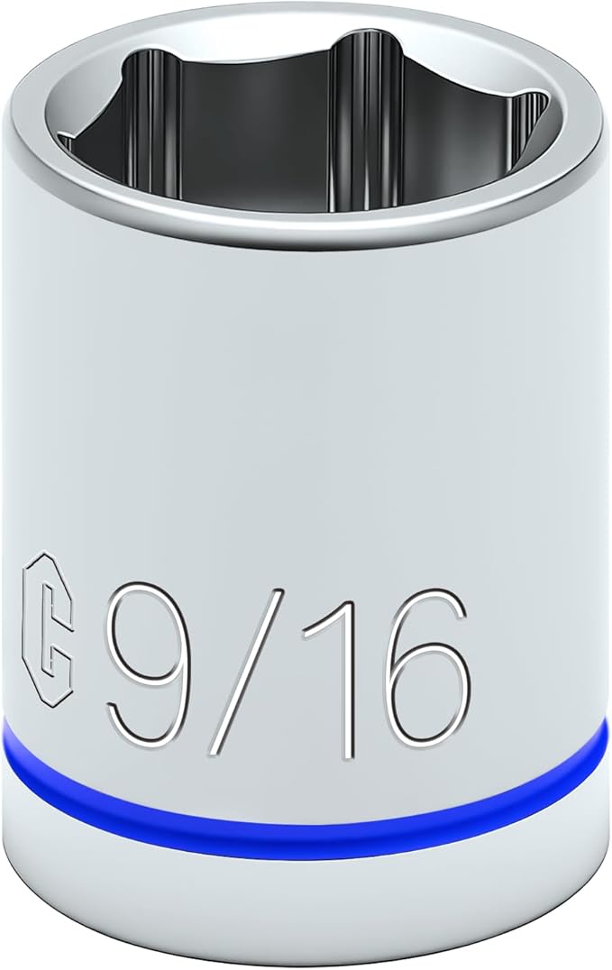 6-Point Shallow Impact Socket, 3/8-Inch Drive 9/16" Socket, CR-V Drive Socket for Auto Repairing and Household