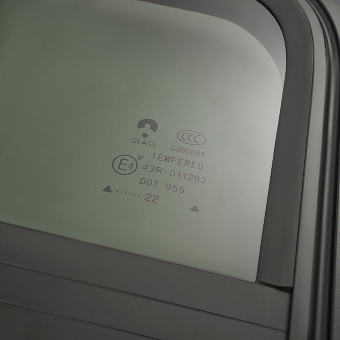 14" W x 16" H RV Window Vertical Sliding, DOT Certified - Shatterproof Tempered Tinted Glass, with Net Screen and Trim Ring, Teardrop Replacement Trailer Camper Window