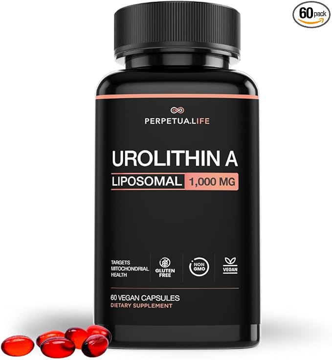 Urolithin-A Liposomal, 1000mg, 60 Vegan Capsules, Gluten Free, Mitochondrial Support Supplement