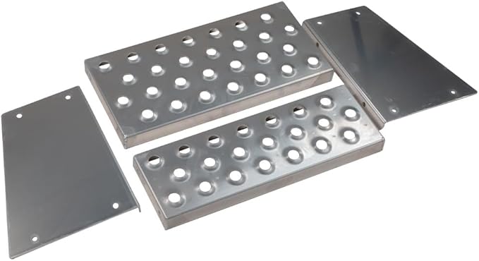 Mytee Products Aluminum Steps Replacement Part for 18" Wide Saddle Tool Box – 2 Pc Set, 12-Gauge Punched Plate Design, Bolt-On Installation, Anti-Slip Grip, Solid Welded Seams, Corrosion Resistant