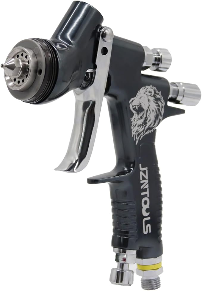 TE20 HVLP Air Spray Gun 1.3mm Nozzles, Car Paint Gun Sprayer,Forged Body, Anodised Finish，Paint Gun for Varnish and Top Coat, with Paint Sprayer Accessories (Dark Green)
