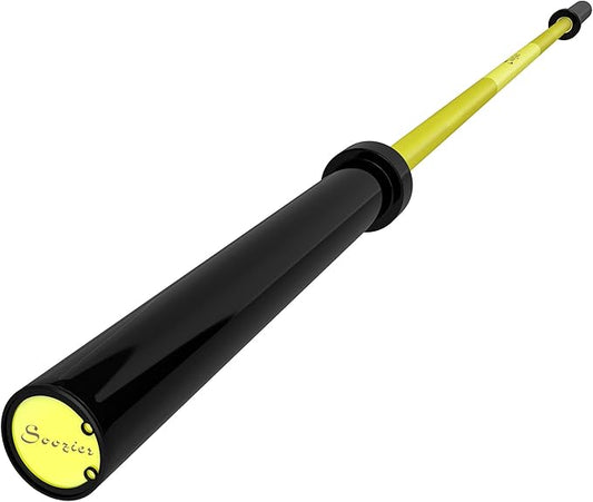 Soozier 7.2ft Barbell Bar, 2 Inch Weight Bar, 44 lbs with Rotating Sleeves and Non-Slip Knurling Grip, 1500lbs Weight Capacity for Weightlifting & Strength Training