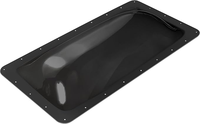 XMK 18" x 34" RV Skylight Replacement Fit 14" x 30" Skylights Openings, Camper RV Shower Skylight Cover Outer Dome for Campers Trailer Fifth Wheel Food Truck Motorhome, Impact Resistant (Black)
