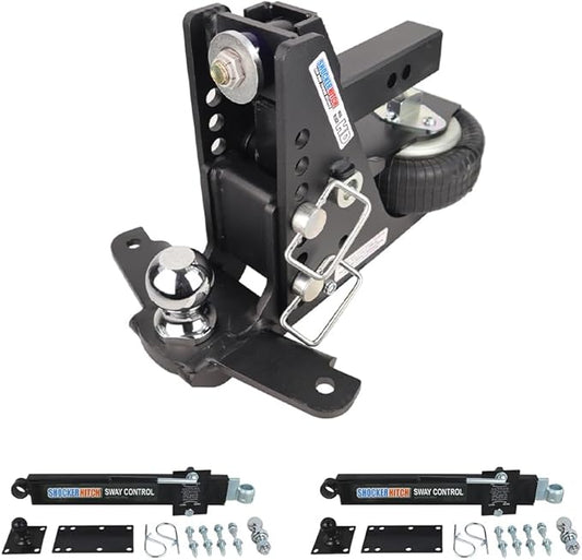 Shocker HD Max Air Drop Hitch & Sway Control Towing Kit, Fits 2" Hitch Has 2-5/16"Ball
