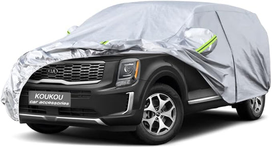 KouKou 6 Layers Car Cover Custom Fit Kia Telluride from 2016 to 2025, Waterproof All Weather for Automobiles, Sun Rain Dust Snow Protection. (Ships from US Warehouse, Arrive Within 3-7 Days)