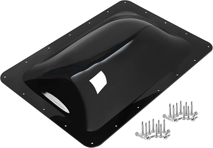 XMK RV Skylight Replacement,18"x26" Outer Dome Skylight Fits 14"x22" Openings,Camper RV Skylight Cover for Shower Roof Dome Trailer Fifth Wheel Food Truck Motorhome, Impact Resistant, Black