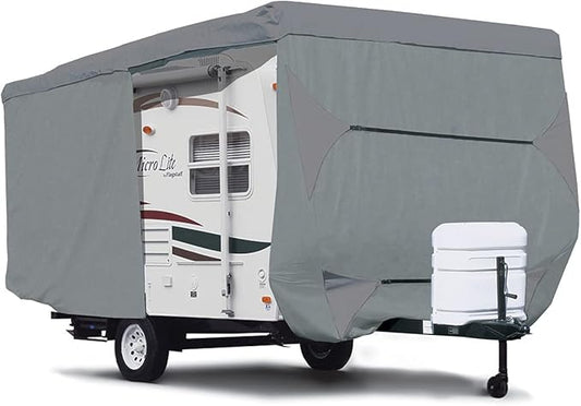 SavvyCraft Premium Travel Trailer RV Cover, Waterproof Tear-Resistant Windproof Camper Cover with Access Panels Fits 26'-29'