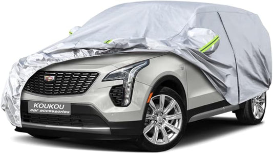 Koukou 6 Layers Car Cover Custom Fit Cadillac XT4 from 2018 to 2025, Waterproof All Weather for Automobiles, Sun Rain Dust Snow Protection. (Ships from US Warehouse, Arrive Within 3-7 Days)