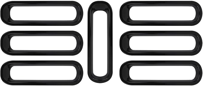 7Pcs Front Grille Inserts Guard for Jeep Wrangler JK 2007-2017 Black Front Mesh Grille Cover Guard Clip-in Trim Cover