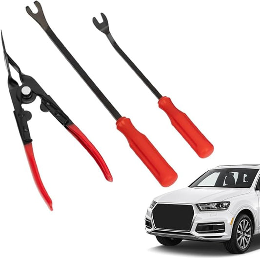 Panel Clip Removal Plier, Professional Automotive Door Panel Upholstery Trim Clip Removal Tool Plier, Remove Push Pin and Press in Trim Fasteners Lift Action, Car Accessories (1set)